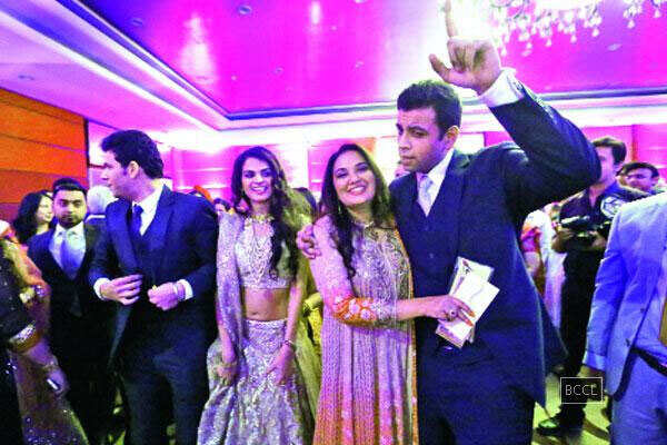 Tania Sachdev shakes a leg with Viraj Kataria at her sangeet ceremony in Delhi