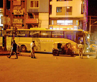 A day later, cops shoo away buses. But where will they go?