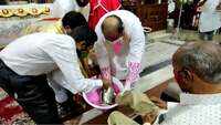 Hyderabad: 'Washing of feet' ritual enacted on Maundy Thursday at St. Joseph Cathedral Church 