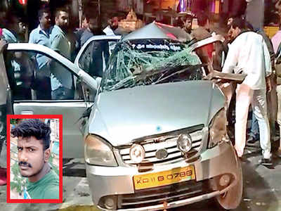 Man killed when KSRTC bus rams into car