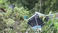 Several injured as bus from Mussoorie to Dehradun fell in deep gorge 