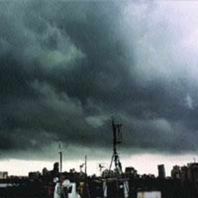 Looming monsoon clouds over the city