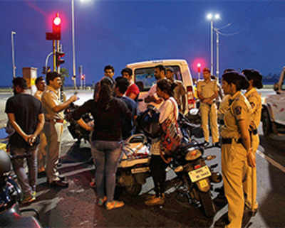 141 unruly bikers booked in Marine Drive crackdown