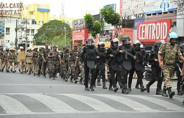 Police take out march in Coimbatore to ensure peaceful atmosphere ahead of vote counting