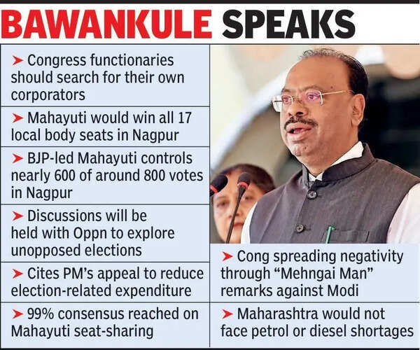 Bawankule targets Cong over 60 missing corporators, says Mahayuti will sweep all 17 MLC seats