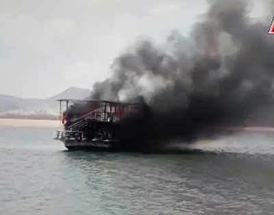 Andhra Pradesh: Alert driver saves 90 tourists from boat that caught fire in Godavari river