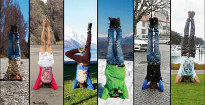 CrazyMindz takes to doing headstands during his trips around the world