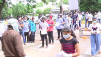 NEET aspirants flock exam centers across country amid COVID-19 