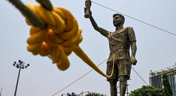 'Swaying in the wind': Kolkata's giant 70-foot Lionel Messi statue faces removal just five months after installation