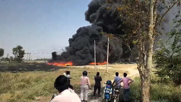 Fire at college playground sparks panic