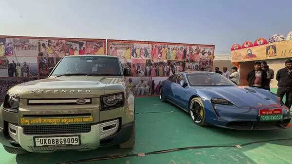 Sacred swag: Satua Baba makes grand entry in Rs 3 crore Porsche at Magh Mela; trendy accessories add glamour