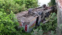3 injured after bus falls in river in Andhra Pradesh 