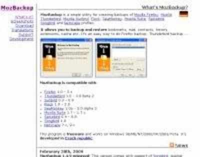 MozBackup – backup and restore bookmarks, etc.