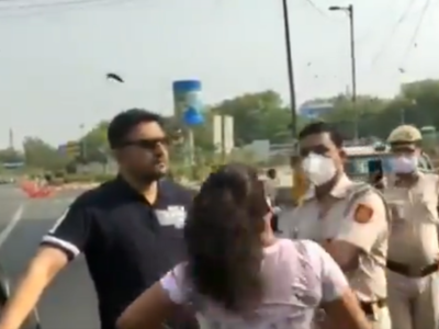 Watch: Delhi couple, stopped for not wearing mask inside car, misbehaves with cops; woman says 'Will kiss my husband'