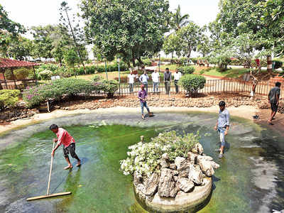 BMC drains water from Joggers’ Park pond but no sign of one missing turtle