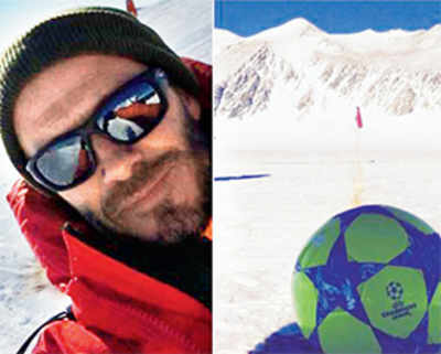 Beckham’s quest to play football on all 7 continents reaches Antarctica