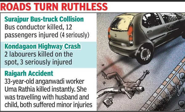 Three killed, several injured in separate road accidents