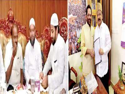 Unhappy Congress MLA Roshan Baig meets Union Minister for Minority Welfare Mukhtar Abbas Naqvi in Delhi