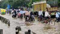 Incessant rain leads to waterlogging in several parts of Gurugram 