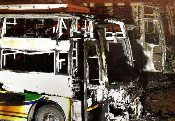 Bus burning: Insured loss minimum Rs 10 crore