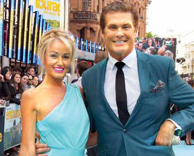 David Hasselhoff exchanges rings with Hayley Roberts