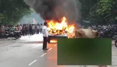 Fact check: Couple set a car ablaze over Rs 35000 challan?