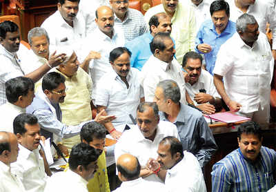 MLAs from Cong, BJP nearly come to blows in assembly