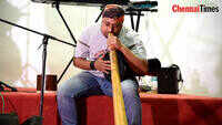 Australia's traditional instrument Didgeridoo was played by musician Leon James at Udalveli 