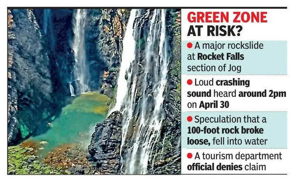 Reports of ‘rockslide’ at Jog Falls triggers concern