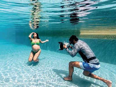 Sameera Reddy flaunts her baby bump in an underwater maternity photoshoot