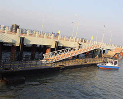 Mandwa’s floating pontoon with gangways to make jetty landings safer