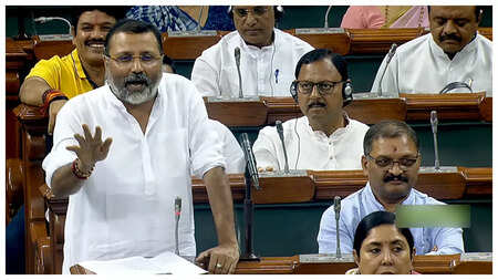 No-trust motion: BJP MP Nishikant Dubey's 'bete, damaad' jibe at Sonia Gandhi, Rahul Gandhi
