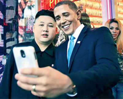 Obama, Kim lookalikes try to gatecrash Oscar bash