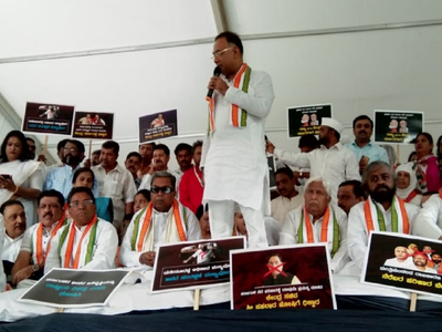 Congress launches protest, claims BS Yediyurappa’s government has failed to ensure proper relief for flood victims