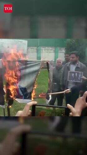 Mehbooba Mufti Burns Posters of Donald Trump, Benjamin Netanyahu Over Khamenei Killing