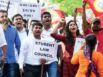 Law students protest 60:40 system