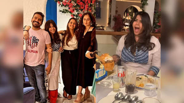 Ekta Kapoor hosts fun birthday dinner for friends Anita Hassanandani, Ridhi Dogra, Shaheer Sheikh's wife Ruchikaa; Inside Pics