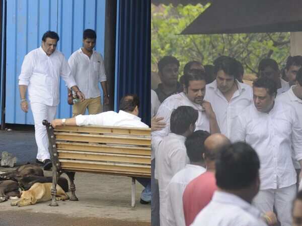 Govinda, son Yash, Bharti Singh at Krushna Abhishek's father's funeral