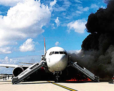 Plane catches fire on takeoff at Florida airport, 15 injured