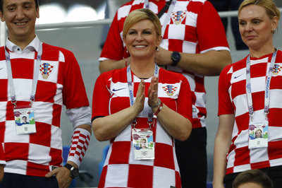 FIFA World Cup 2018: Video goes viral after Croatian President celebrates victory in front of Russian PM
