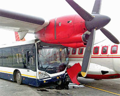 Kolkata: Dozing bus driver rams into plane
