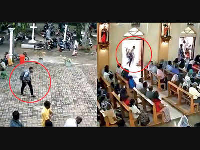 Alleged suicide bomber caught on camera before entering church