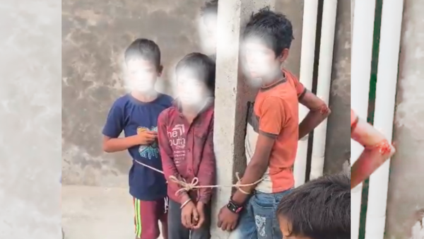 Outrage after video shows kids tied to electric pole on wheat theft charges in UP