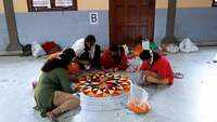 Malayalees take part in 'Onam Pookalam competition’ held at Uttara Guruvayurappan Temple in Delhi 