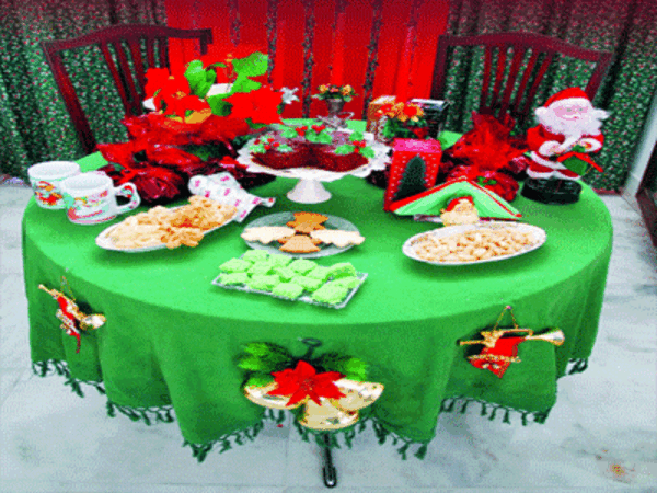 The table’s set for Christmas