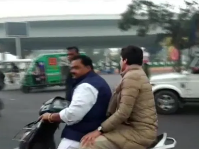 Lucknow: Scooty owner gets Rs 6,300 challan after Priyanka Gandhi rides it without helmet