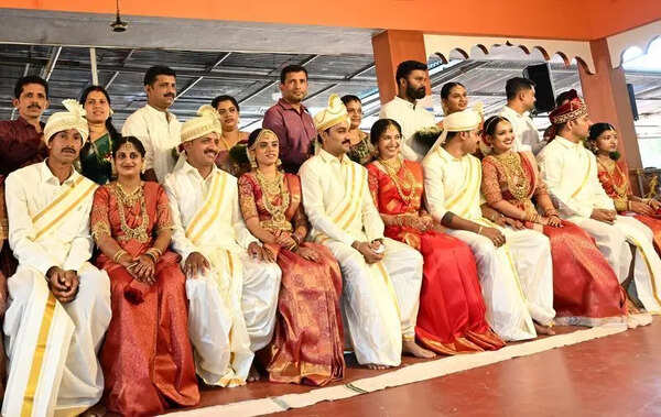 Simplicity defines mass wedding of 11 couples at Perne Temple