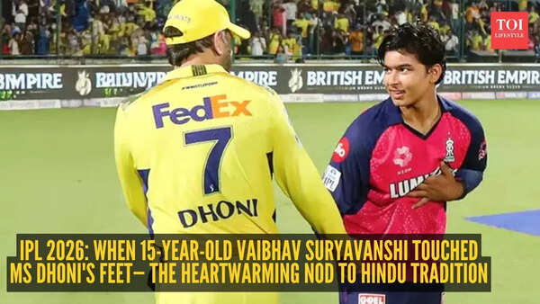IPL 2026: When 15-year-old Vaibhav Suryavanshi touched MS Dhoni's feet— The heartwarming nod to Hindu tradition