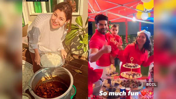 Debina Bonnerjee cooks biryani, makes healthy keto cakes and desserts; puts up a food stall at a Christmas party