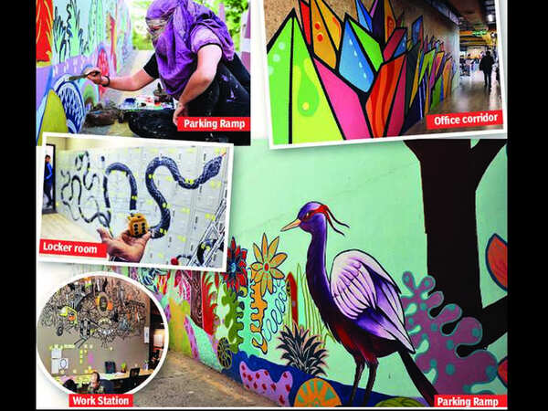 At Huda City Centre station, murals breathe life into metro commute